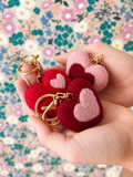 Felt Heart Keychain - Red