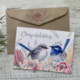 Card - Congrats Superb Fairy Wren