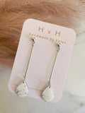 HxH Dangles - Teardrop White and Silver