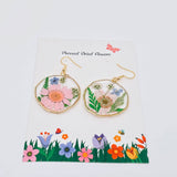 MQ Dangles - Floral Geometric Pendant Genuine Dried Flowers