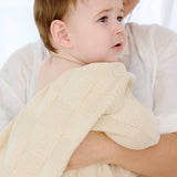 Pram Knitted Blanket - Checkered Sand
