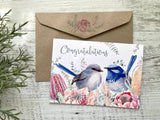Card - Congrats Superb Fairy Wren