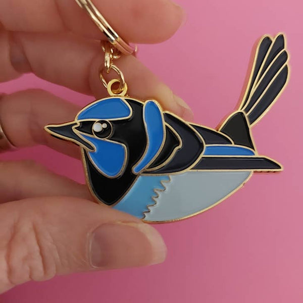 Patch Press Keychain - Fairy Wren