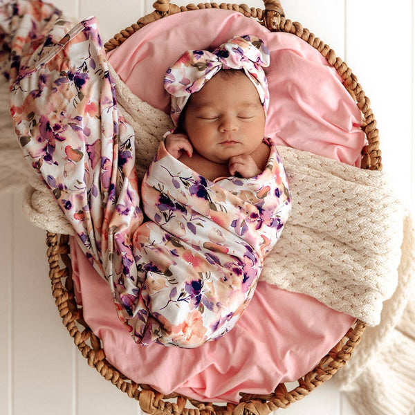Jersey Wrap & Topknot Set - Blushing Beauty