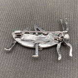 MQ Brooch - Rhinestone Enamel Grasshopper
