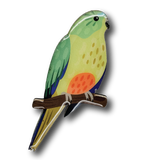 Selatan Brooch - Bird Orange-bellied Parrot