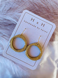 HxH Dangles - Organic Hoops Gold Leaf
