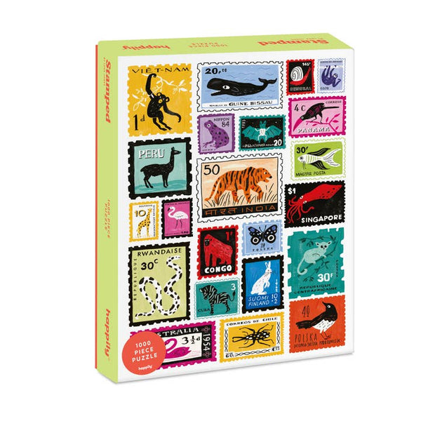 1000 Pc Puzzle - Happily Puzzles - Animal Stamps