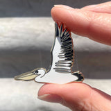 Bridget Farmer Enamel Pin In Flight - Pelican