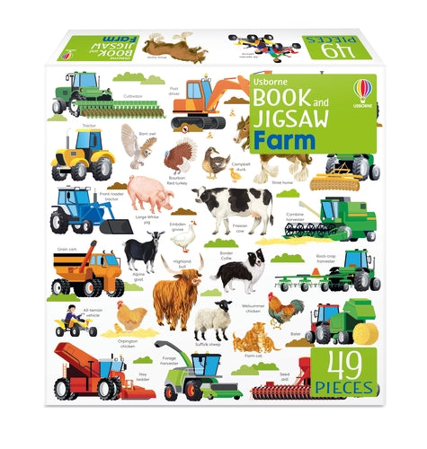 Usborne 49 Pc Jigsaw and Book - Farm