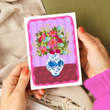 NLO Card - Vase Pink Bouquet