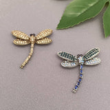 MQ Brooch - Rhinestone Dragonfly Gold