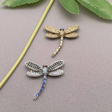 MQ Brooch - Rhinestone Dragonfly Gold