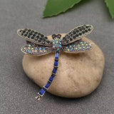 MQ Brooch - Rhinestone Dragonfly Blue