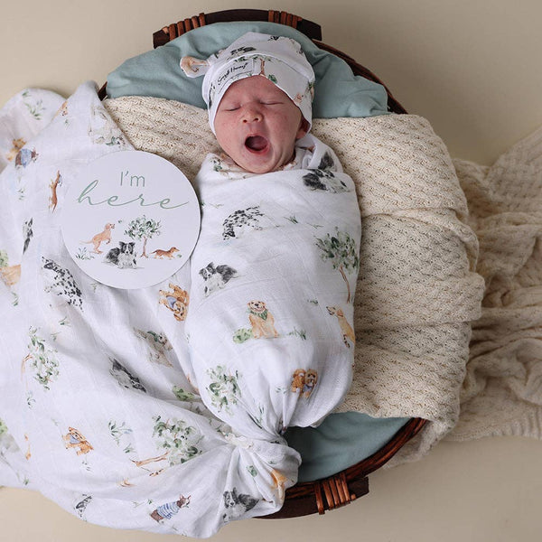 Organic Muslin Wrap - Dog Park