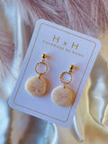 HxH Dangles - Pebble Matte White Marble