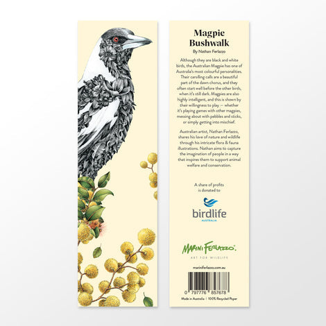 Marini Ferlazzo Bookmark - Magpie Bushwalk