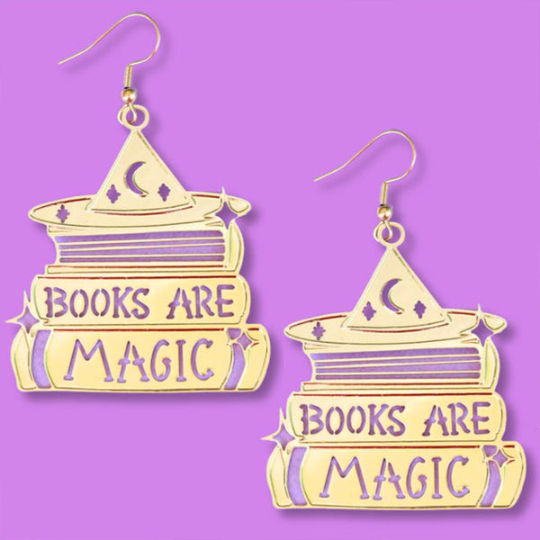 Jubly Umph Brass Earrings - Books Are Magic