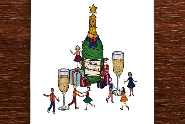 The Nonsense Maker Xmas Card - Champagne Christmas Party