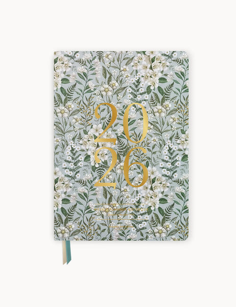 2026 - Bespoke Letterpress - Weekly Planner Notebook - Ivory Garden