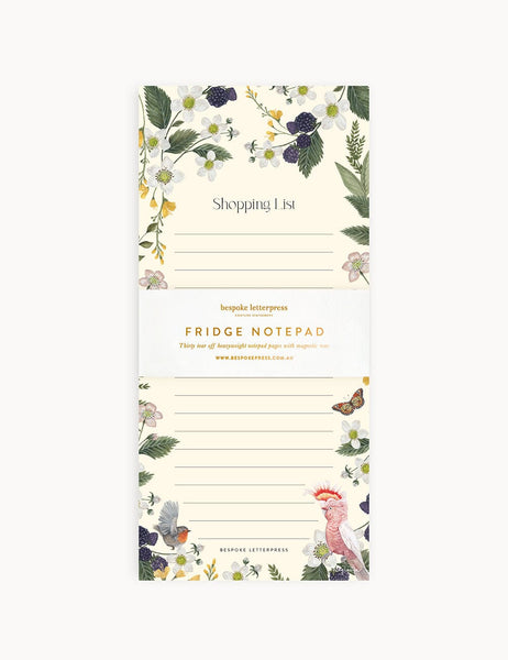Bespoke Letterpress Shopping List Notepad - Cockatoo