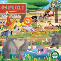 64 Pc Puzzle - eeBoo - Savanna