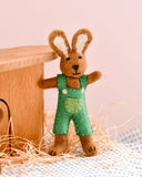 Felt Easter Toy - Rabbit Overalls Green