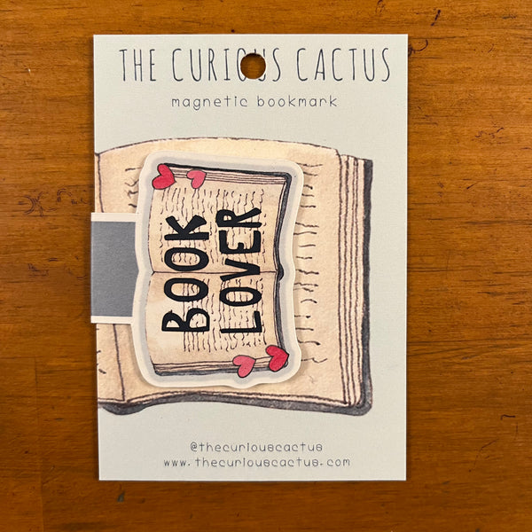 The Curious Cactus Magnetic Bookmark - Book Lover