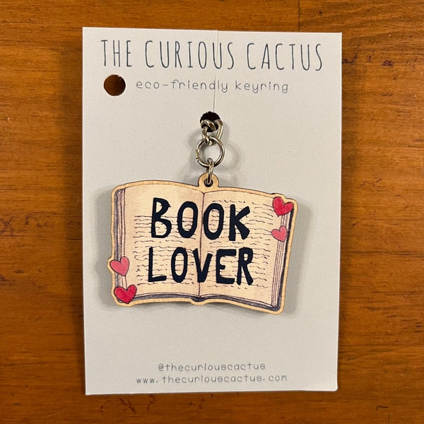 The Curious Cactus Key Ring - Book Lover