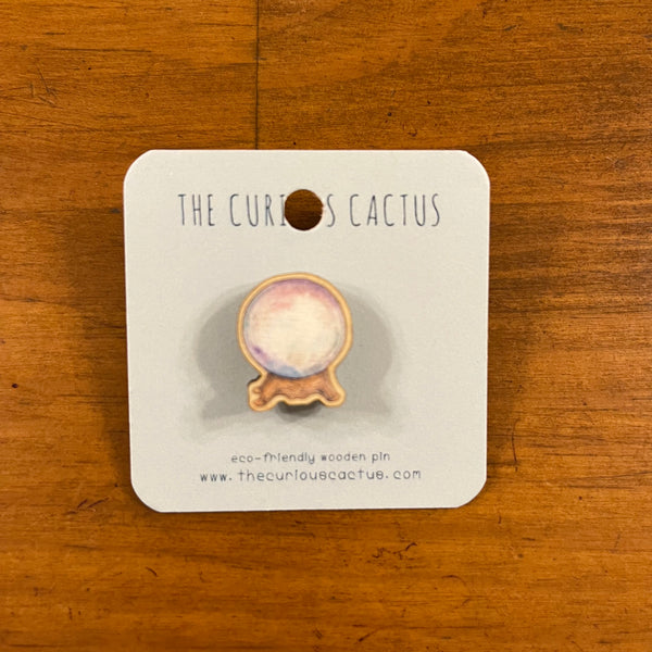 The Curious Cactus Mini Pin - Crystal Ball