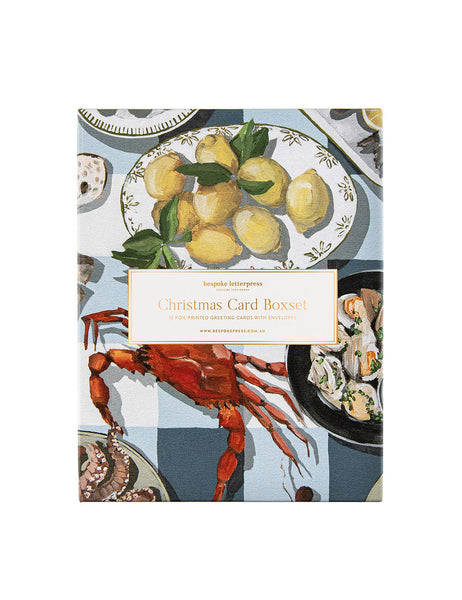 Bespoke Letterpress 12 Pack Greeting Card - Christmas Table