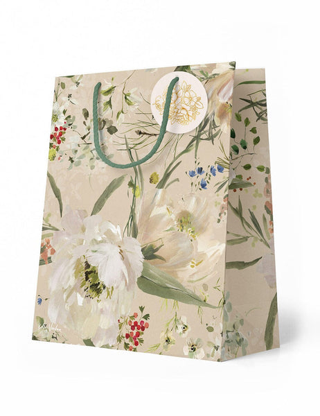 Bespoke Letterpress Gift Bag - Medium Peonies