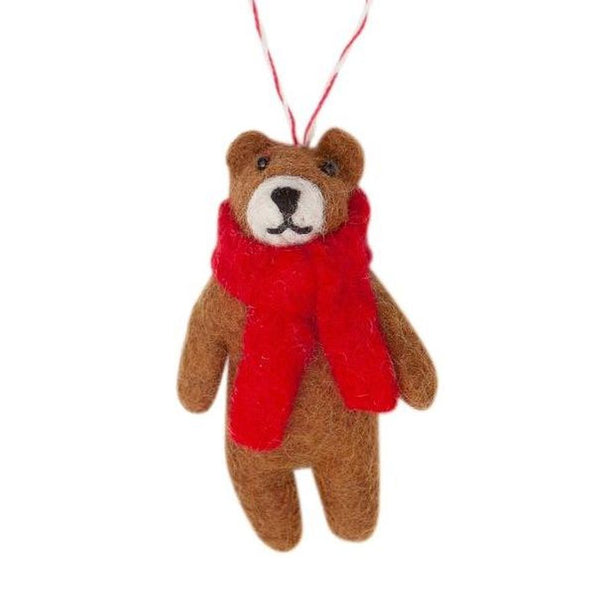 Felt Ornament - Bear Brown