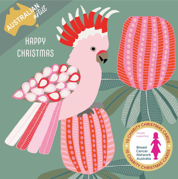 Christmas Card Pack - Pink Galah