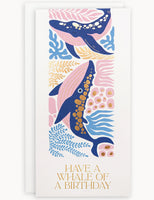 Bespoke Letterpress Tall Card - Have a Whale of a Birthday