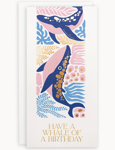 Bespoke Letterpress Tall Card - Have a Whale of a Birthday