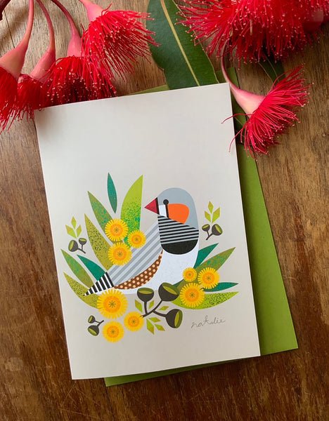 Greeting Card - Zebra Finch