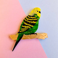 Mox & Co Brooch - Budgie Green