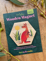 Wooden Magnet - Red Kangaroo