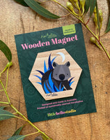 Wooden Magnet - Midnight Wombat