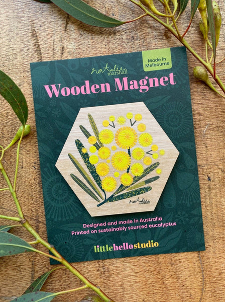 Wooden Magnet - Wattle
