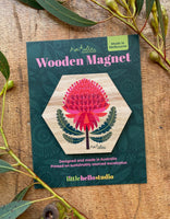 Wooden Magnet - Waratah