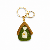 Felt House Keychain - Green