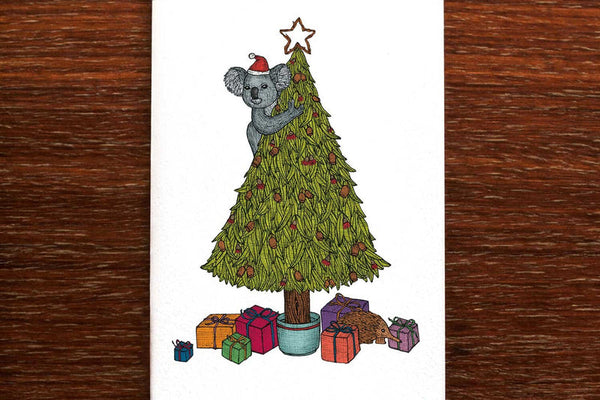 The Nonsense Maker Xmas Card - Koala Christmas Tree