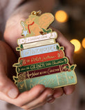 Bespoke Letterpress Enamel Christmas Ornament - Books