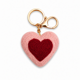 Felt Heart Keychain - Pink Outside