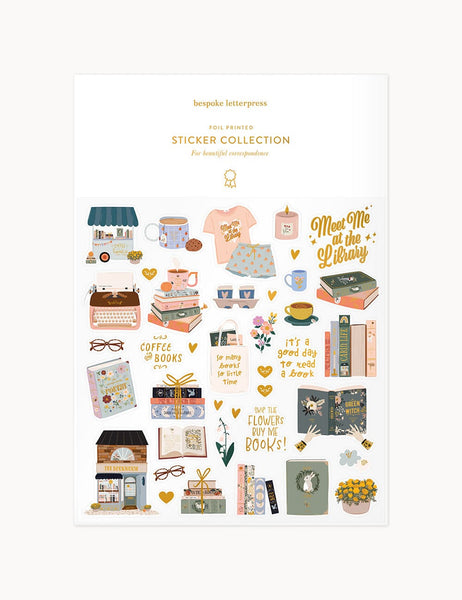 Bespoke Letterpress Sticker Sheet - Book Lovers