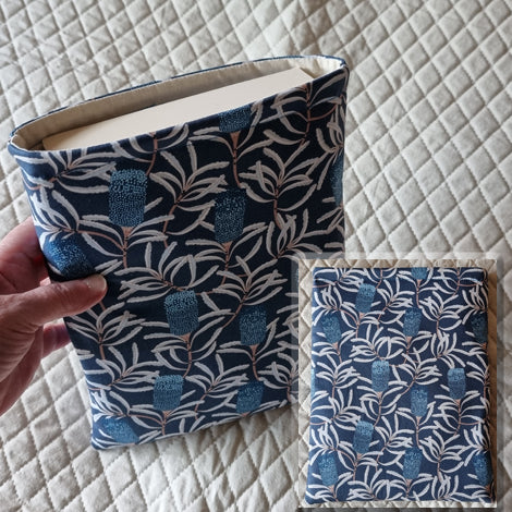 Stitch Shelf Book Sleeve - Banksia Blue
