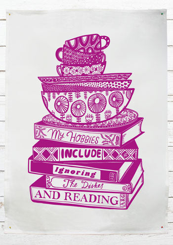 Able & Game Tea Towel - Ignoring the Dishes and Reading
