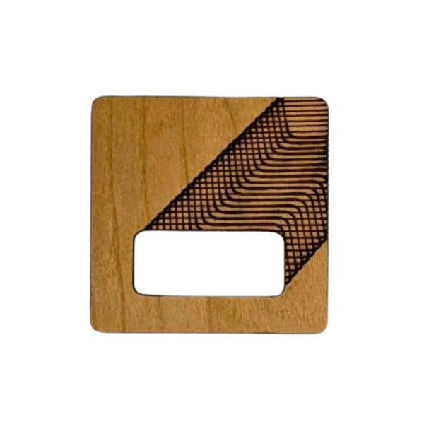 Glasses Brooch - Square Wooden